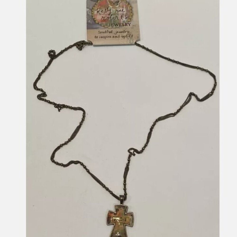 NEW Kelly Rae Roberts Jewelry Faith Cross Necklace 28" Chain Demdaco Studio